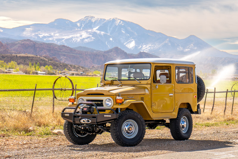 Restored Toyota Land Cruiser photographed outdoors