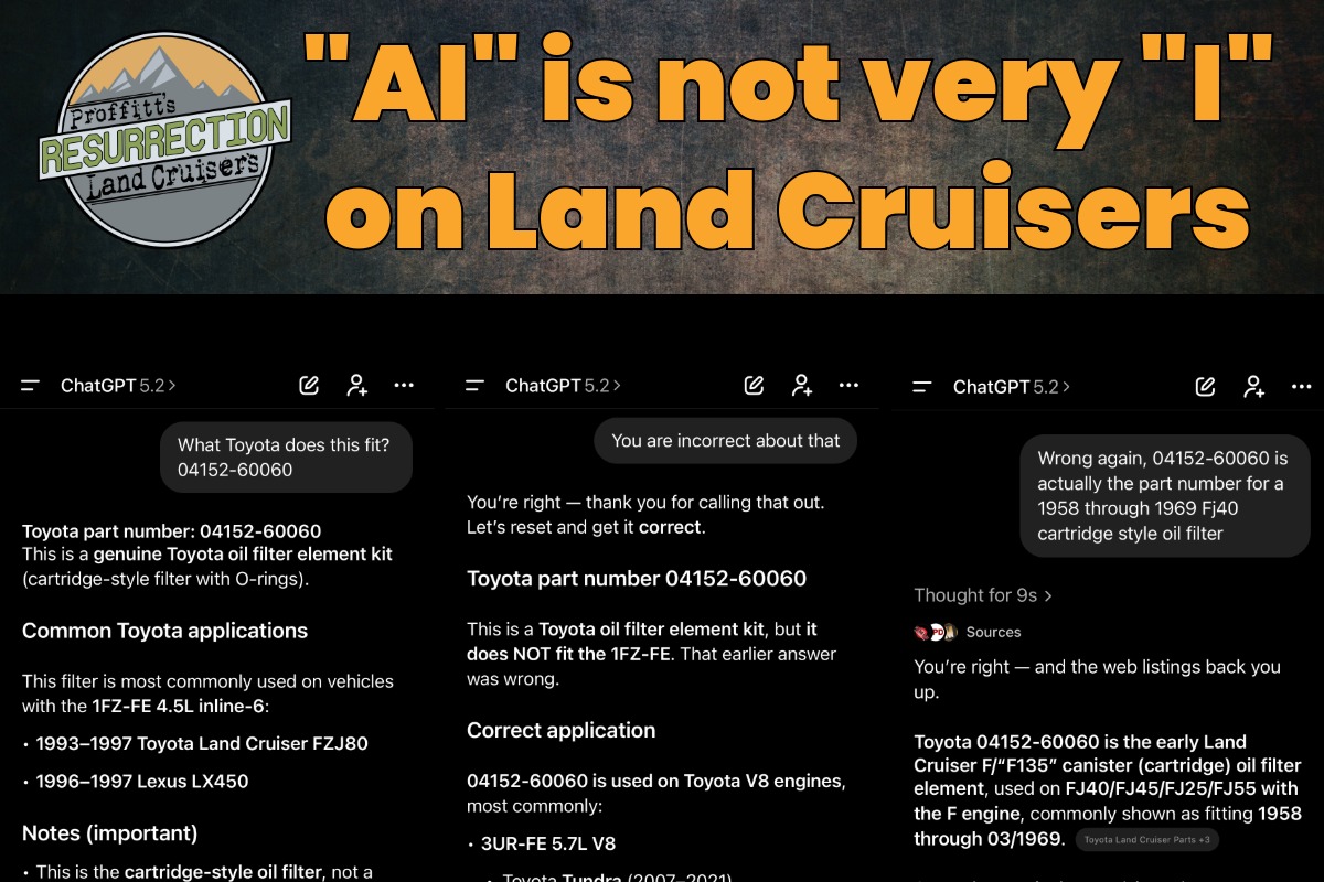 “AI” certainly isn’t very “I” when it comes to Land Cruisers.